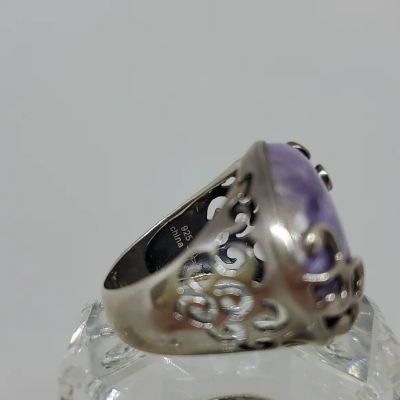 Purple Charoite and Silver Ring - Picture 4 of 6